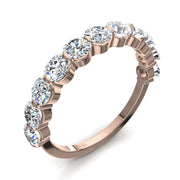 Demi-alliance 11 diamants naturels ronds 1.30 carat or rose Martina
